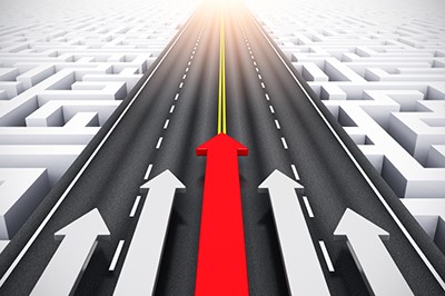 Road with arrows